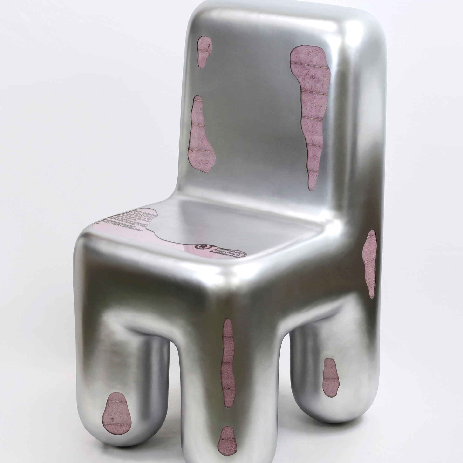 Joyce Lin's 1-800-GET-PINK chair, pink Owens Corning insulation foam with chunky metallic shell