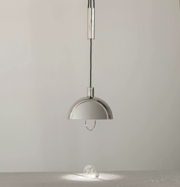 Marianne Brandt and Hans Przyrembel's HMB pendant lamp, 1925, opaline glass and aluminum