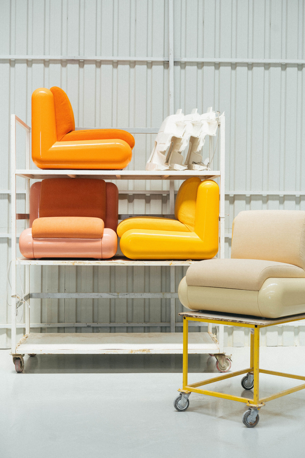 Holloway Li x Uma - T4 Collection chairs on shelf