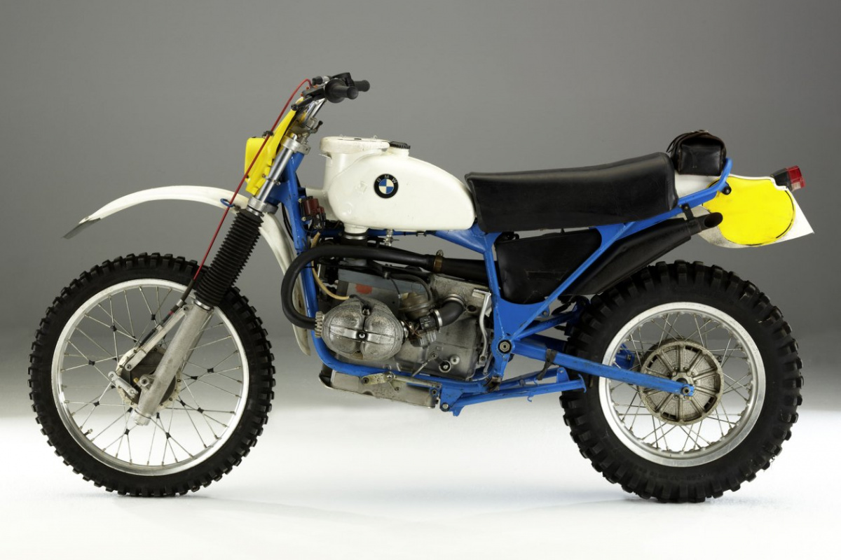 Early version of a BMW GS motorcycle.
